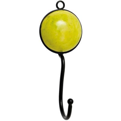 Patère rond en métal et céramique Haken (Jaune)