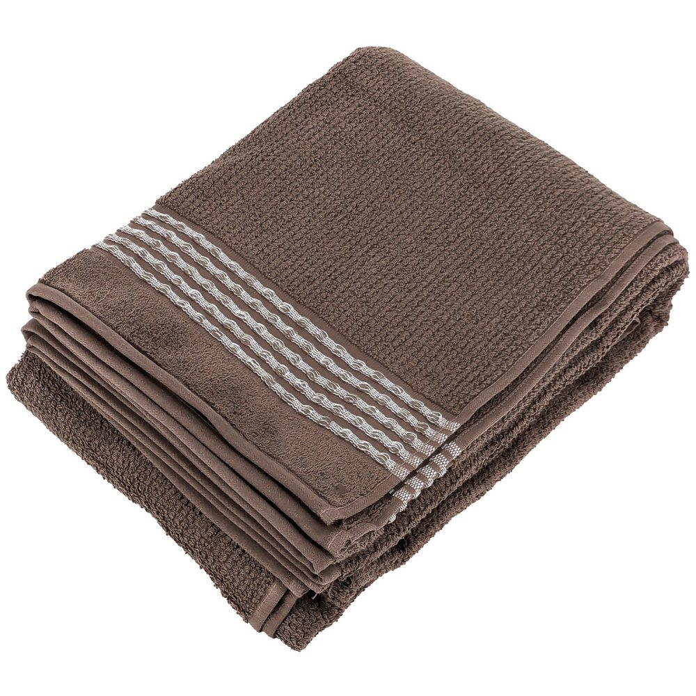 Drap de bain 100 × 150 cm pur coton INTENSE à bordures blanches couleur marron