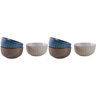 Bol classique en grès Chevrons 520ml (Lot de 6)