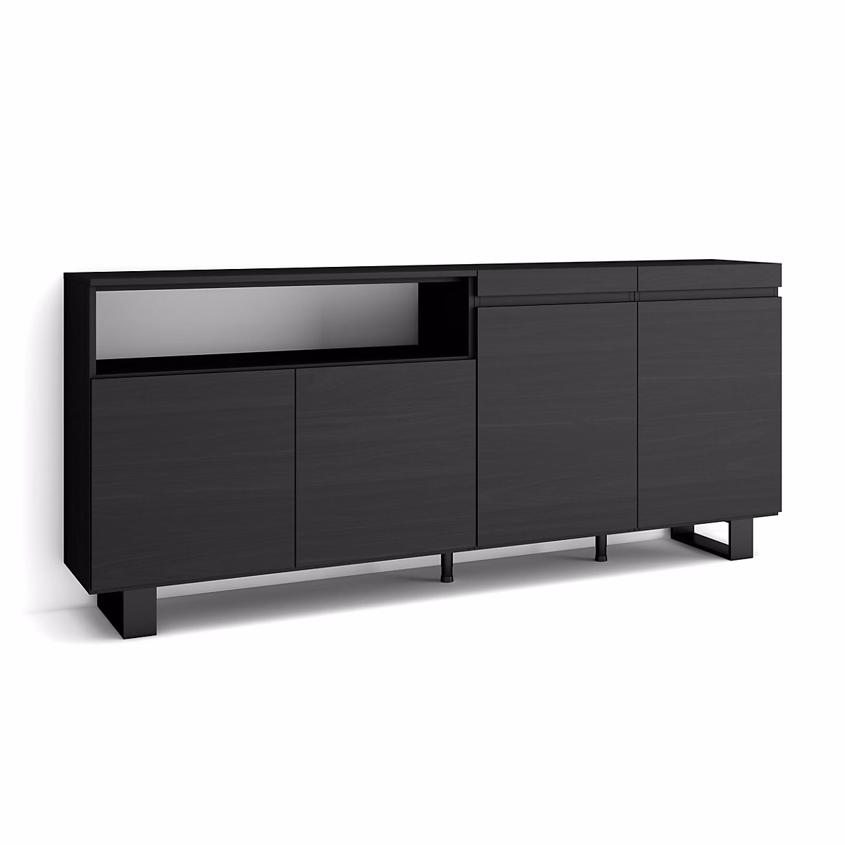 Buffet 200 × 35 × 87cm couleur noir