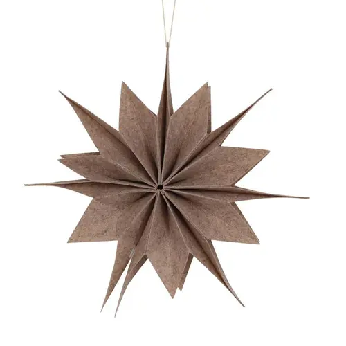 Jardin équipement：Décoration à suspendre forme étoile en feutrine marron - Ø 40 cm
