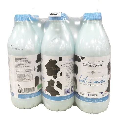 Moderne extérieur：Lait de vache UHT demi-écrémé France Natur'Avenir - 6 x 1 L