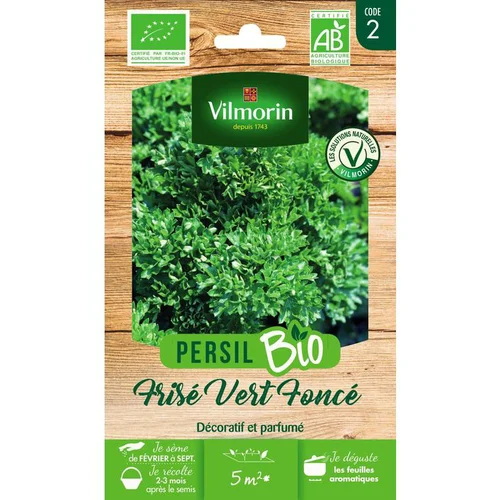 Pour mieux aménager vos extérieurs:Persil Frisé Vert Foncé Bio Vilmorin - graines à semer