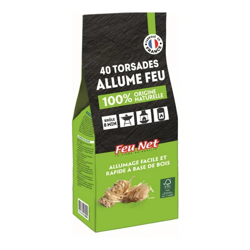 Bien pratique à l’extérieur：Torsades allume-feu Feu net x 40