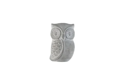 Pour plus de confort à l’extérieur：Hibou en ciment gris Pot&Déco - 8 x 6 x 13 cm