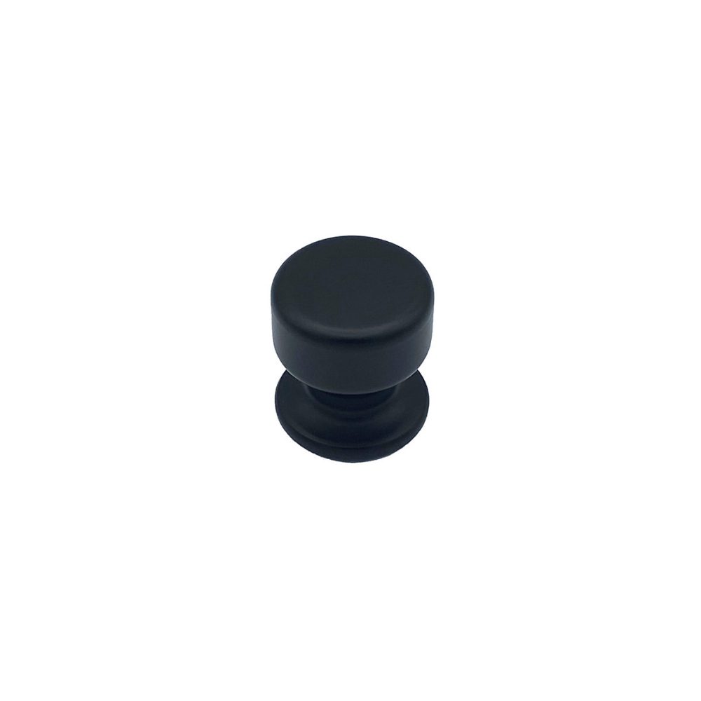 Bouton tirant de porte fixe D50 mm en aluminium Noir – breveté, lot de 6 boutons