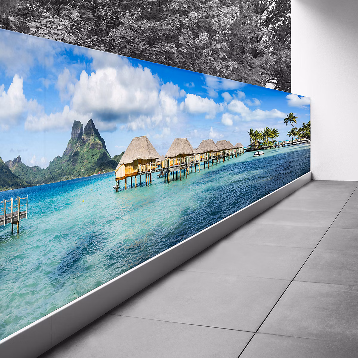 Brise vue Trompe l'oeil – 130 × 552 cm, Maldives 3617689693910