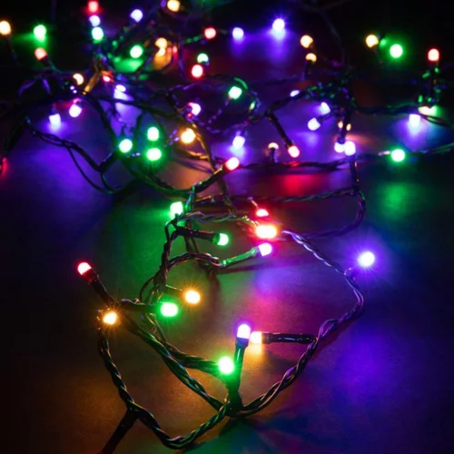 Pratique au jardin:Guirlande lumineuse LED à lumière animée multicolore blanc pur - 6 m