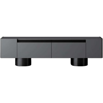 Meuble TV en aggloméré et métal Bohem (Anthracite et Noir)