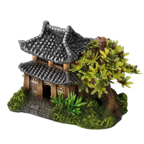 Le bon choix pour le jardin：Décor d’aquarium en polyrésine Europet maison d’Asie