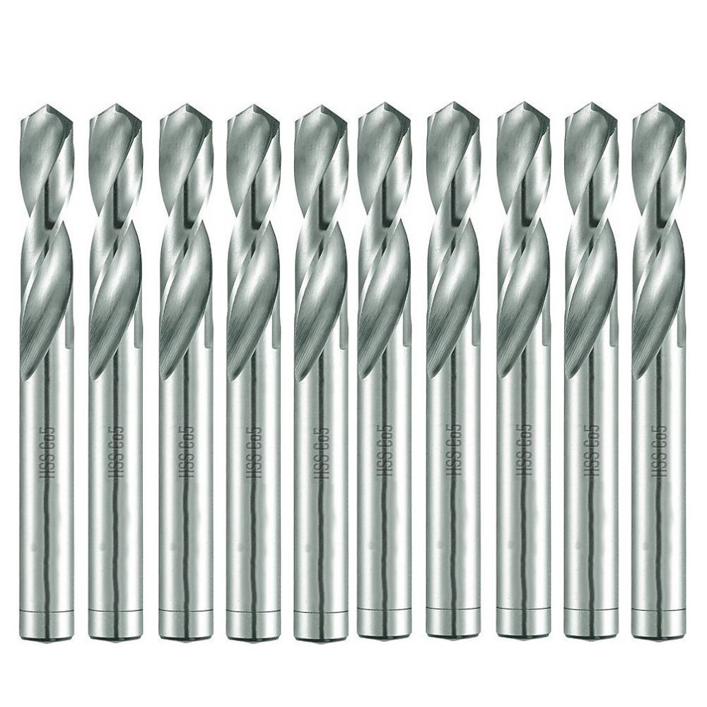 10 Forets Hélicoïdaux HSS Co Extra Court DIN 1897 PZ – Inox, Aciers 130 D. 7.7 x Lt. 79 x Lu. 37 x Q. 7.7 mm x Z2, Diamwood