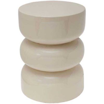 Tabouret en métal émaillé Rey (Blanc)