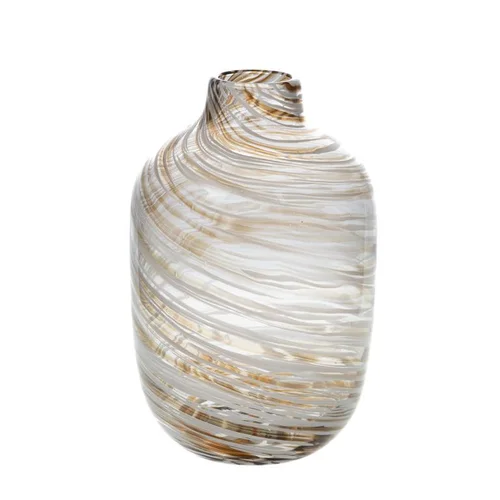 Parfait au jardin:Vase décoratif Josh coloris marron en verre - 17 x 25,5 x 16 cm