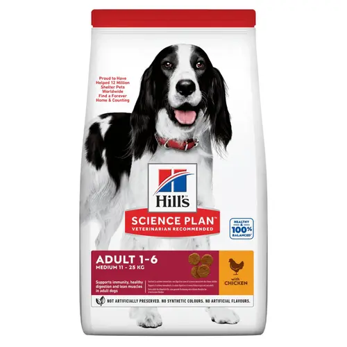 Un essentiel du jardin:Croquette pour chien adulte au poulet Hill's - 12 kg