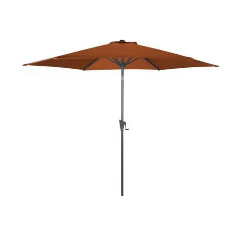 Choix malin：Parasol droit rond en aluminium coloris brique - Ø 300 cm