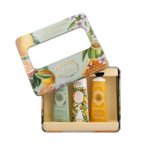 Une sélection pour l’extérieur：Coffret 3 crèmes mains Les Intemporels amande miel raisin Panier des Sens - 3 x 30 ml