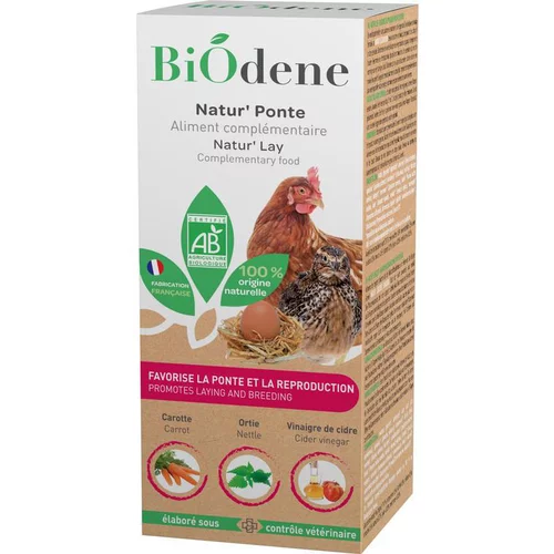 Pour la maison et l’extérieur：Aliment complémentaire bio pour volaille Biodene Natur'Ponte - 250 ml