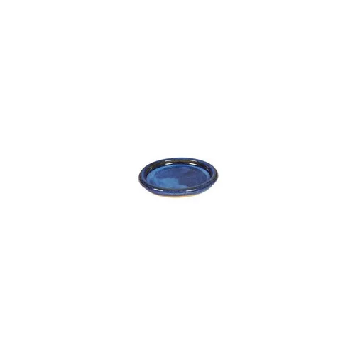 Conçu pour vos extérieurs：Soucoupe à bord en grès émaillé coloris aquableu Ø 20 x 1,7 cm