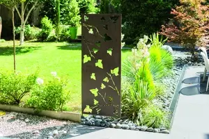 Loisirs jardin:Écran décoratif en métal coloris gris taupe Nortène panel n°4 - 60 x 150 cm
