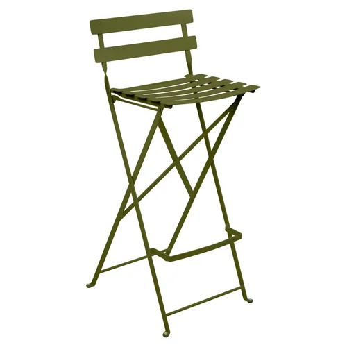 Espace vert facile:Tabouret haut Bistro coloris vert en acier Fermob - 42 x 31 x 74 cm