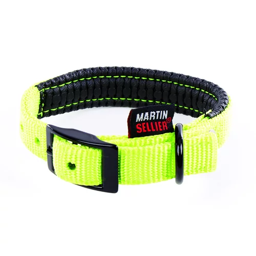 Une solution pratique pour l’extérieur:Collier droit Confort pour chien coloris vert citron - 2,5x65 cm