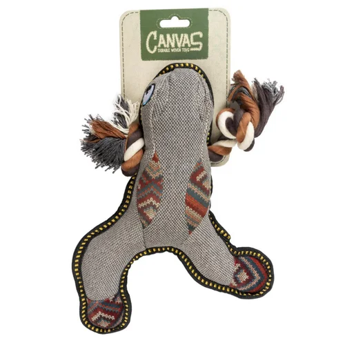 Pour vos extérieurs：Jouet pour chien peluche grenouille coloris gris Canvas - 30 x 27 cm
