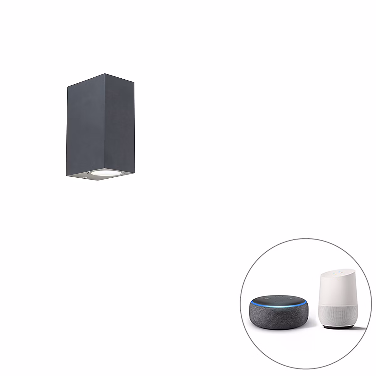 Applique murale intelligente gris foncé IP44 avec 2 GU10 Wifi – Baleno