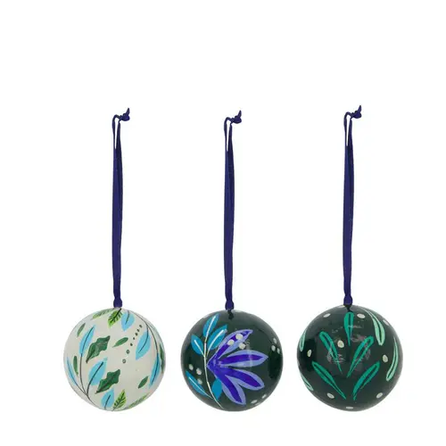 Pour enrichir votre univers jardin:Boule à suspendre en papier mâché recyclé vert - Ø 7 cm