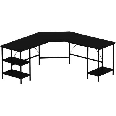 Bureau d'angle en aggloméré Power (Noir)