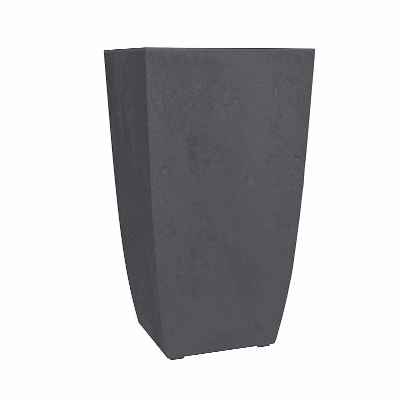 Bac a fleurs – DIVA BASALT, Gris anthracite, Carré haut, 42 L, 43, 5 x 43, 5 x H.78.2 cm, EDA, Bac intérieur amovible