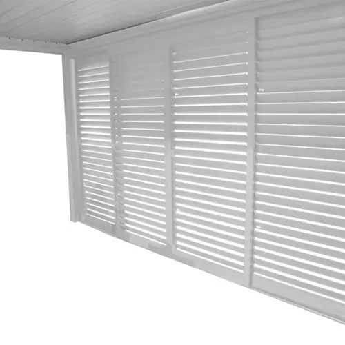Vie au jardin：Claustra coulissant pour pergola autoportée coloris blanc en aluminium - 4 m