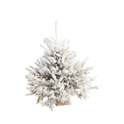 Style extérieur:Sapin de Noël naturel blanc effet enneigé Diamant Robin® - 135 à 150 cm