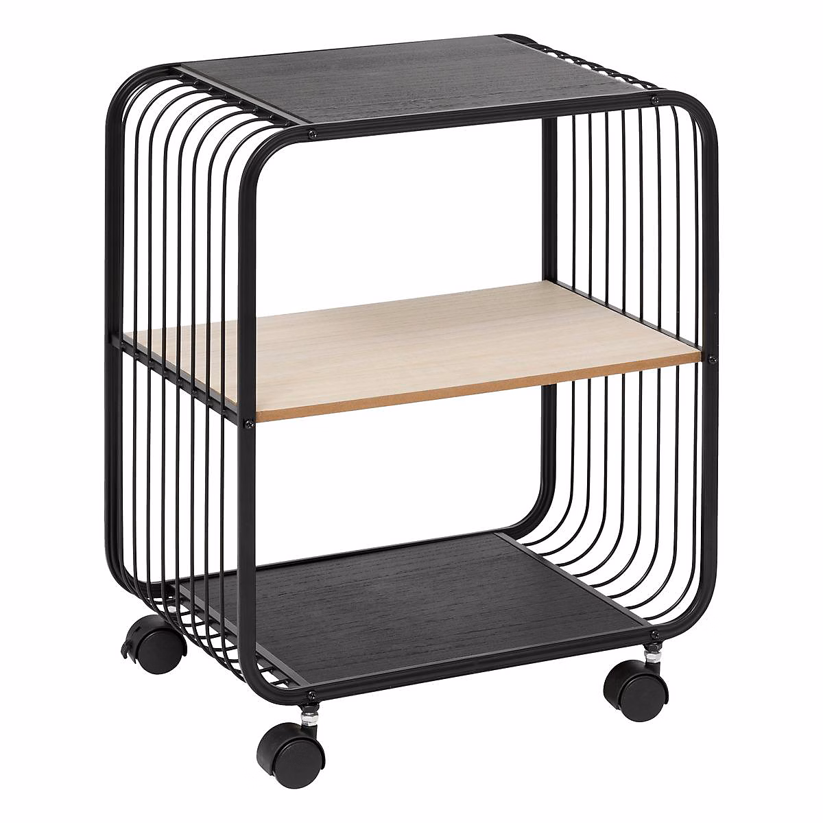 Étagère 2 niveaux en métal et bois noir – 5five