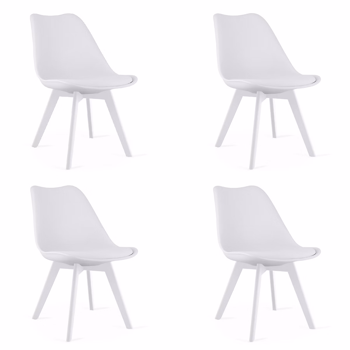 Chaise VALORA RIXK – Design ergonomique blanc pour salon x4