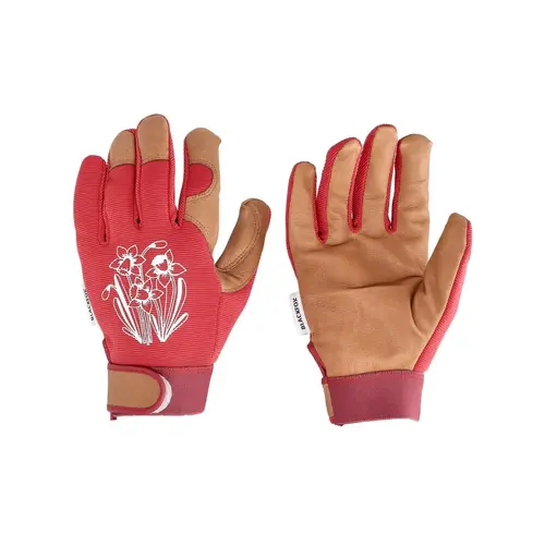 Une solution pour le jardin：Gant Spring coloris rouge en maille polyester et cuir Blackfox - taille 6