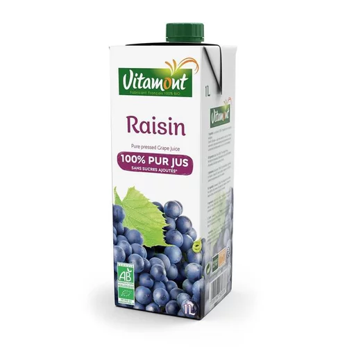 Facile jardin：Pur jus de raisin bio 1 L
