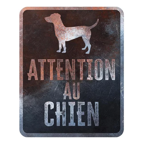 Durable au jardin:Panneau d'avertissement jack russel coloris noir en métal galvanisé D&D Home - 25 x 20 x 0,3 m