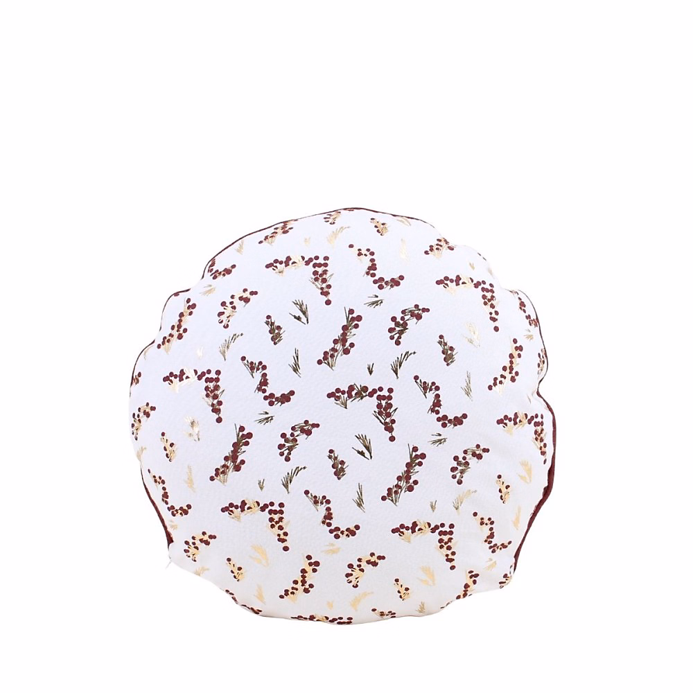 Coussin, plaid et pouf – Coussin rond motifs fleuris 38cm