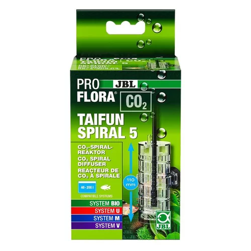 Pour un extérieur agréable:Réacteur à CO2 extensible coloris transparent JBL ProFlora CO2 Taifun Spiral 5