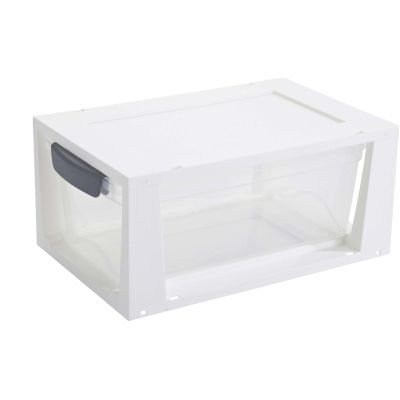 Boite tiroir transparent 6 litres Omega (Blanc)
