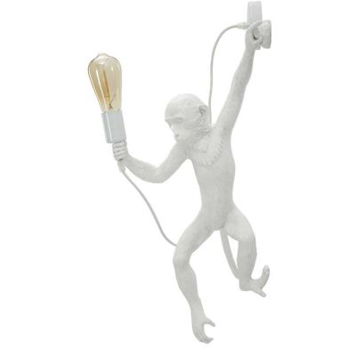 Applique murale en polyrésine Monkey 32 x 32 x 64 cm (Blanc)