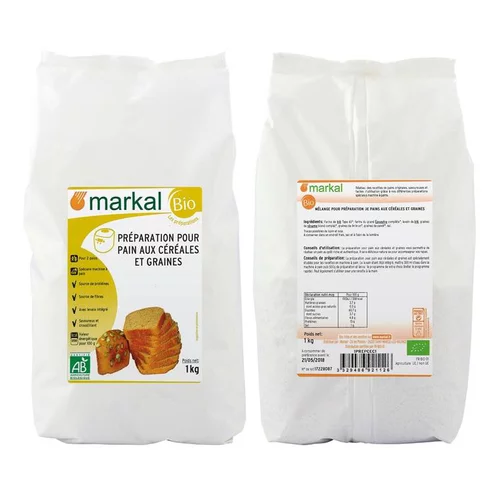 Sélection nature:Farine aux 5 céréales et 3 graines bio – 1 kg