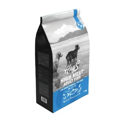 Pour plus de praticité à l’extérieur:Croquette pour chien adulte au poisson Hays High Meat - 3 kg