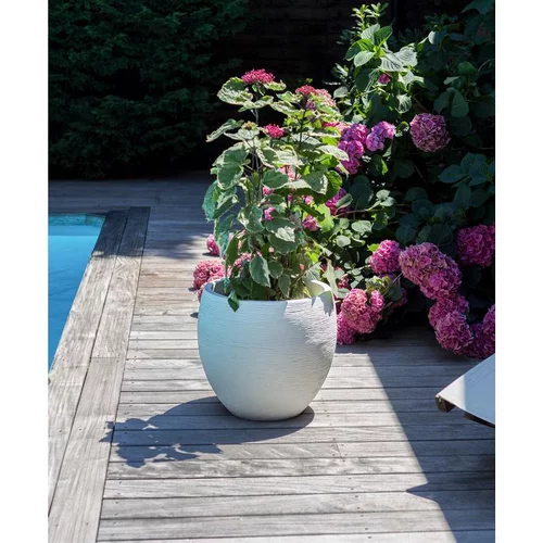 Spécial jardin:Pot egg Graphit blanc cérusé D50 x H45