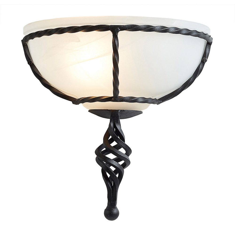 Elstead Pembroke – Uplighters muraux intérieurs à 1 lumière, noir, E27