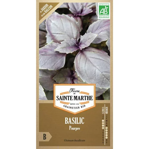 Un choix pratique pour l’extérieur:Graines de basilic pourpre bio Ferme de Sainte Marthe - graines à semer