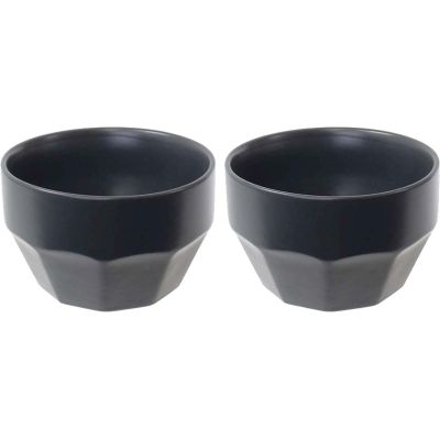 Bol en céramique Facette (Lot de 2) (Anthracite)