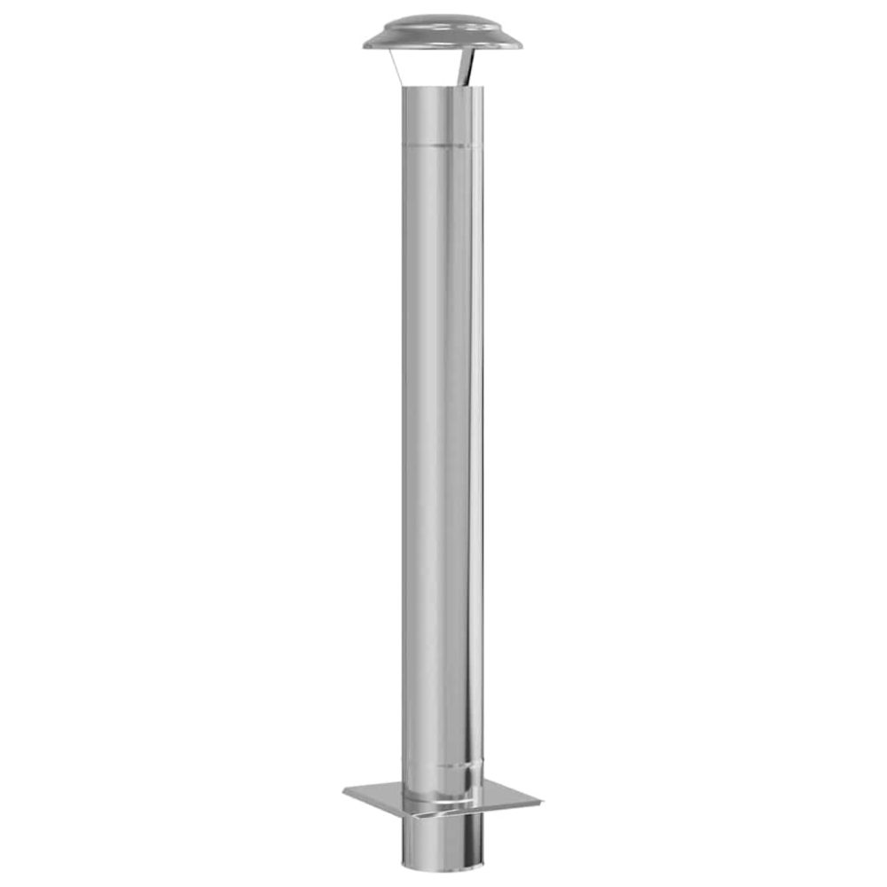 vidaXL Extension de Conduit Argenté 25 x 25 x 132 cm Acier inoxydable
