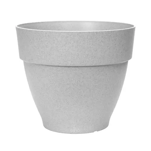 Au quotidien：Pot rond en plastique injecté coloris living ciment Elho Vibia Campana - Ø 20 x 17 cm