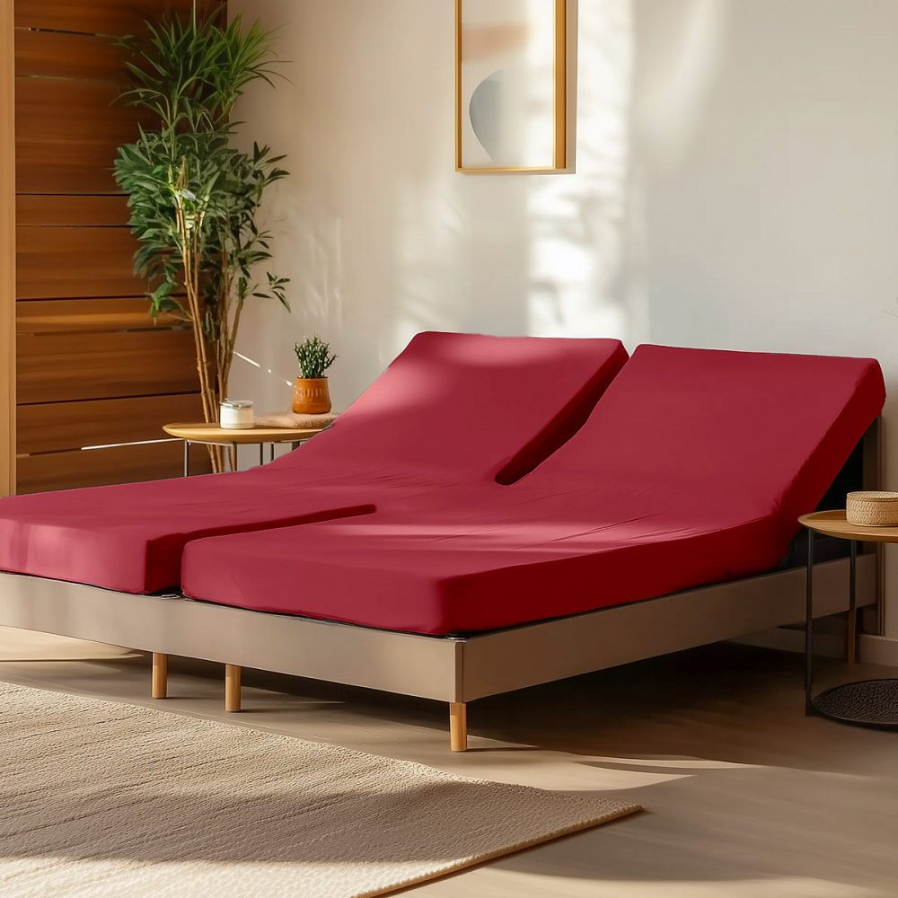 Drap housse en percale de coton pour lit articulé Cardinal 140 × 190 cm SOFT PERCALE